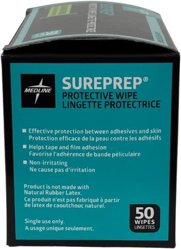 Vista 5 de Medline SurePrep Barrera Protectora para la Piel, Toallita - Suministros médicos de alta calidad para cuidado y protección de la piel, paquete de 50