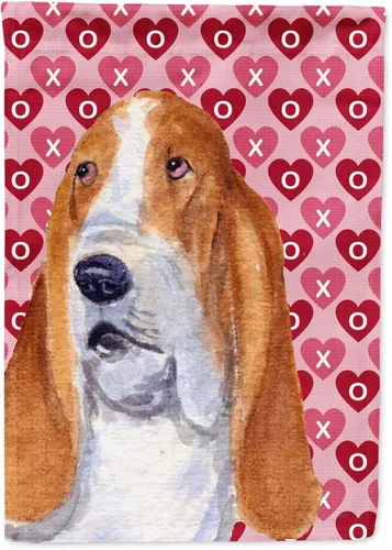 Vista 172 de Caroline's Treasures SS4484GF Bandera de jardín con diseño de bulldog inglés y corazones para el Día de San Valentín, bandera decorativa para patio