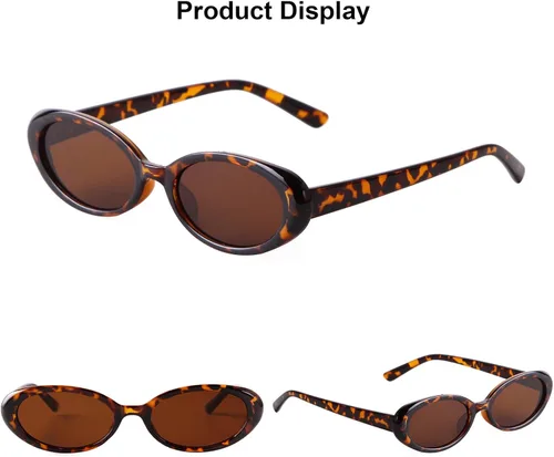 Vista 5 de Gafas de sol de los años 90 para mujeres y hombres, retro, ovaladas pequeñas