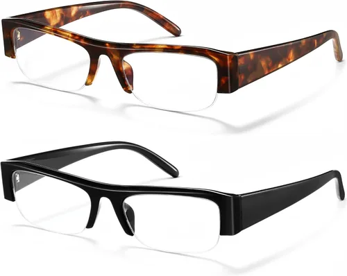 Vista 8 de livho Lentes retro elegantes con bloqueo de luz azul — Marco rectangular estrecho de principios de la década de 2000 para mujer