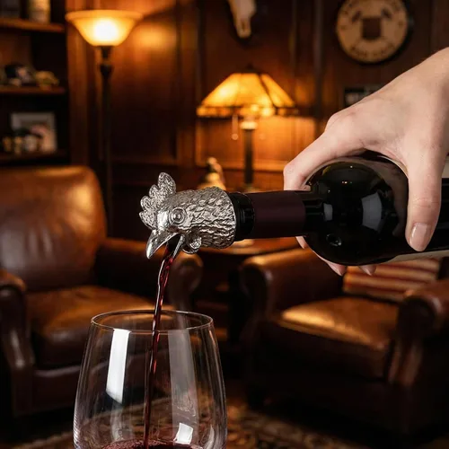 Vista 5 de Vertedor de vino animal y tapón de botella de vino Holde Display Accesorios únicos del vino
