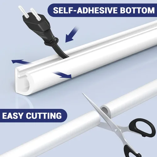 Vista 3 de Ocultador de cable de pared, oculto de cable flexible, ocultador de alambre de silicona autoadhesivo Aplicable a televisores para el hogar