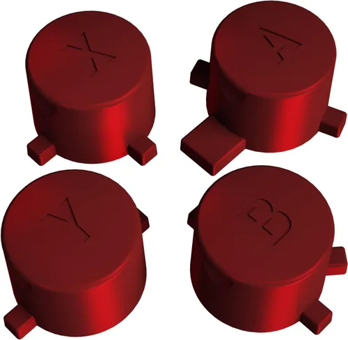 Vista 5 de eXtremeRate ABXY - Botones intercambiables de color rojo escarlata para Nintendo Switch Pro Controller, repuesto ABXY para controlador NS Pro