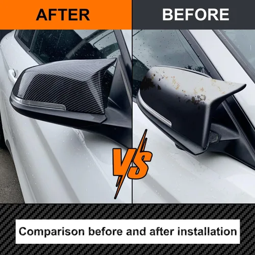 Vista 5 de Cubiertas de espejo de puerta, tapas de repuesto para espejo retrovisor compatible con BMW F20 F22 F23 F30 F31 F32 F33 F36 F87 M2 X1 E84