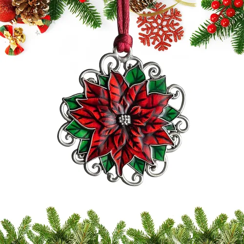 Vista 20 de Adornos navideños, 2024 Adorno de árbol de Navidad de peltre sólido hecho a mano de metal para colgar, artesanía DIY, coleccionables para árboles