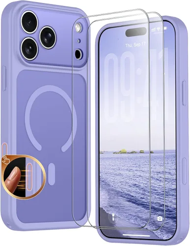 Vista 235 de SPIDERCASE Funda magnética translúcida diseñada para iPhone 11, con 2 protectores de pantalla de vidrio templado, antihuellas, para iPhone 11 de 6.1