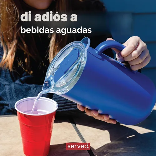 Vista 5 de Jarra Premium Aislada de Served (0.87 cuartos de galón/66oz) - Jarra de Acero Inoxidable con Pared Doble, Forrada en Cobre con Tapa - Jarra Térmica