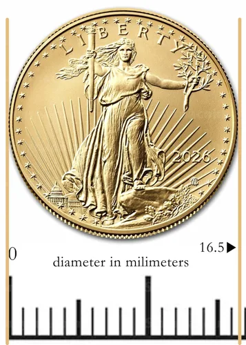 Vista 7 de Casa de la Moneda de los Estados Unidos 2025 American Gold Eagle 1/10 de onza Moneda de prueba, marca de la Casa de la Moneda de EE. UU., oro