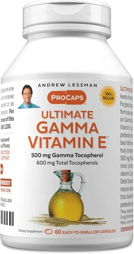 Vista 11 de ANDREW LESSMAN Ultimate Gamma Vitamin E 30 cápsulas blandas - 500 mg de tocoferol gamma, vitamina E protectora. Cuatro formas de alta potencia