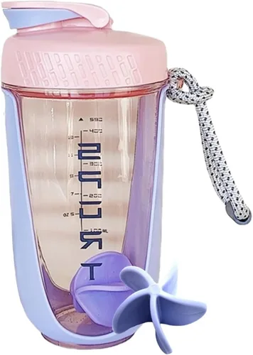 Vista 11 de Botella agitadora de proteínas de 20 onzas, botellas deportivas para mezclas de proteínas con batidora, botella mezcladora, taza agitadora portátil