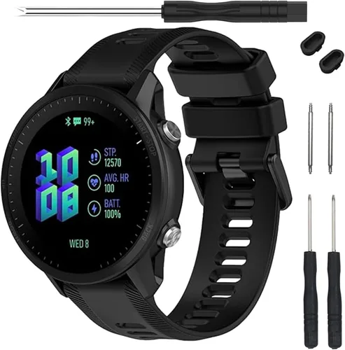 Vista 16 de Correa para reloj Garmin Forerunner 955 – Correa de repuesto de silicona suave para reloj inteligente 955 compatible con mujeres y hombres