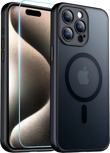 Vista 18 de Red2Fire Funda magnética para iPhone 13 Pro Max, protección completa mejorada de la cámara, compatible con MagSafe, funda protectora translúcida
