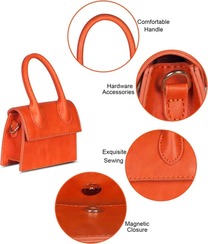 Vista 3 de NIUEIMEE - Mini bolso para mujer y niña, con asa superior, bolso cruzado