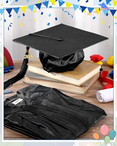 Vista 7 de Xuhal Juego de 8 gorros y batas de graduación preescolar para jardín de infantes, gorro de graduación para niños con borla de graduación 2026