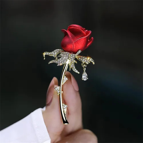 Vista 6 de Broche de la serie floral para mujer, disfraz de moda, flor de perla, broche y alfileres, joyería, regalo de Navidad
