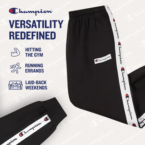 Vista 4 de Champion Pantalones deportivos para hombres grandes y altos - Joggers bordados de forro polar para hombre