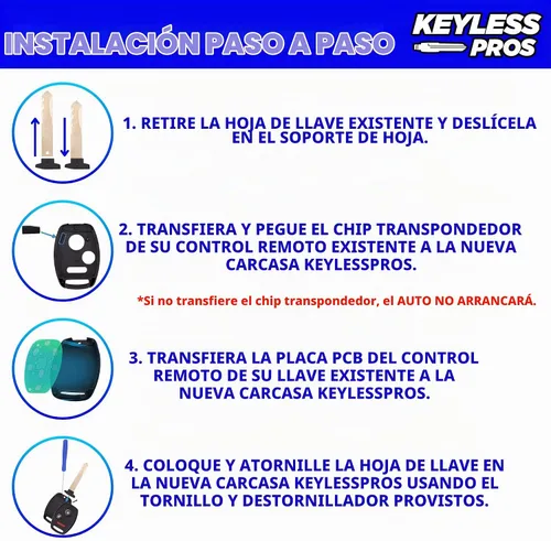 Vista 3 de 3-BTN Cover Case Remote Key Fob Shell Kit para Honda