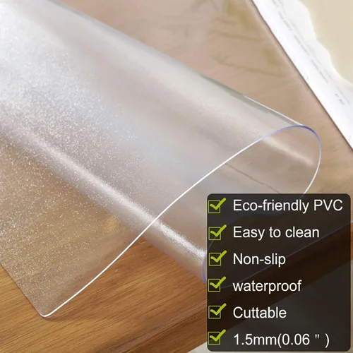 Vista 3 de Protector de suelo transparente para suelos de madera dura/alfombras, 24 32 48 56 72 80 88 96 pulgadas, vinilo plástico XL entrada corredor