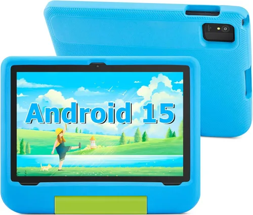 Vista 12 de Tablet infantil de 10.1 pulgadas, tableta Android para niños, Android 15, pantalla de 1280 x 800, CPU Octa-Core, 8 GB+64 GB, 1 TB expandible a Azul