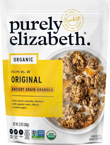 Vista 14 de Purely Elizabeth, Berry Crisp, granola de grano antiguo con vitamina D, sin gluten (bolsa de 8 onzas)