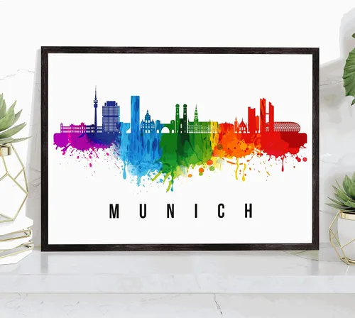 Vista 14 de Póster de Amsterdam Skyline Netherlands, pintura de paisaje urbano e impresión de monumentos, decoración para el hogar, oficina, 12 x 18 pulgadas