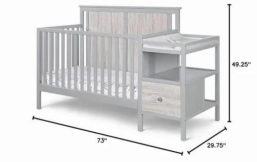 Vista 4 de Suite Bebe Combo de cuna y cambiador 4 en 1 Connelly en gris/gris Rockport