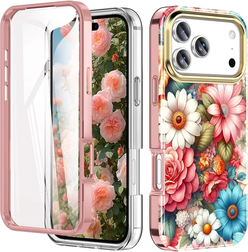 Vista 61 de Funda bonita de mármol para iPhone 13 Pro de 6.1 pulgadas, con protector de pantalla incorporado, ligera y elegante, de TPU, para cuerpo completo, a