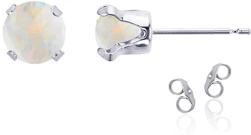 Vista 59 de Aretes de tuerca de plata de ley 925 chapados en oro de 14 quilates macizo, oro amarillo, blanco o rosa de 0.236 in Amatista