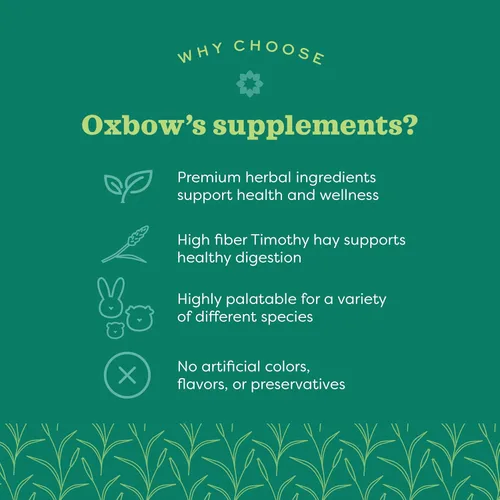 Vista 3 de Oxbow Suplemento de ciencia natural para piel y pelaje, alto en fibra, aceite de palma, ácidos grasos Omega 3 y 6 para animales pequeños, 4.2 onzas