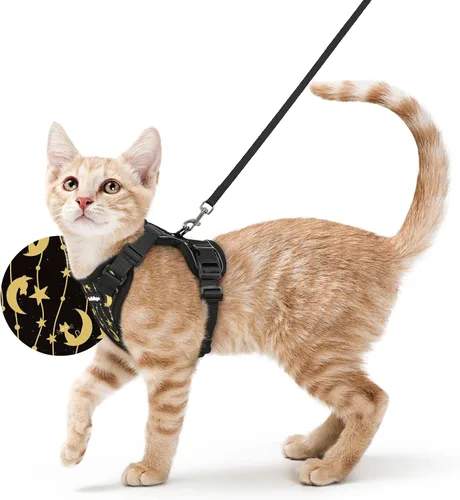 Vista 44 de rabbitgoo Cat Harness and Leash Set, Escape Proof Vest, Berry Pounce Soft Breathable Mesh, Easy Adjustable Fit, Snap Buckles, Sturdy Clip