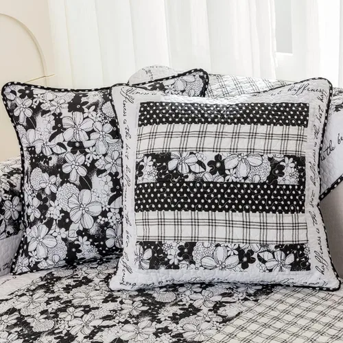Vista 10 de vctops Funda de sofá de algodón suave con diseño de retazos, estilo granja, antideslizante, acolchada, para sala de estar, lavable, protector