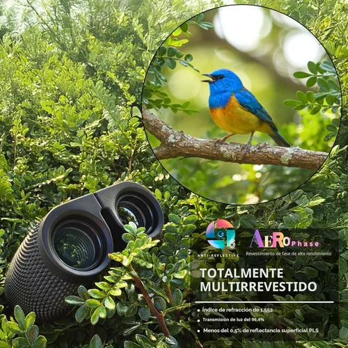 Vista 2 de Hontry Binoculares para adultos y niños, prismáticos compactos de 10 x 25 para observación de aves, teatro y conciertos, juegos de caza y deportes
