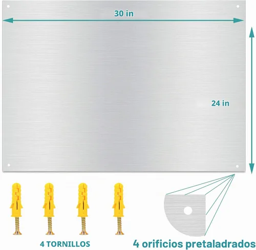 Vista 2 de Protector contra salpicaduras de estufa de 24 x 30 pulgadas, panel de metal, fácil de limpiar e instalar, acero inoxidable (24 x 30 pulgadas)