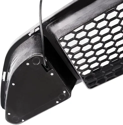 Vista 5 de G-PLUS Parachoques delantero de malla superior del capó parrilla con luces LED DRL de ventilación compatibles con Ford Mustang 2015-2017