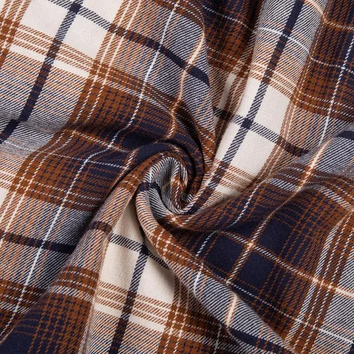 Vista 7 de JIAER Camisa casual de franela de manga larga con botones para hombre