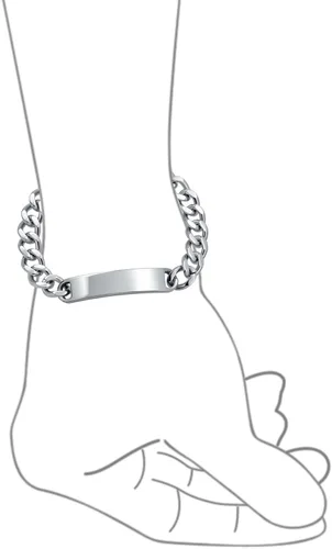 Vista 4 de Bling Jewelry Etiqueta de identificación chapada con nombre, cadena de eslabones cubanos para hombre, nombre personalizado, grabado en tono
