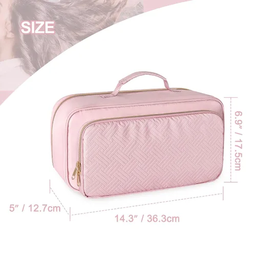 Vista 11 de Fasrom Bolsa de viaje para herramientas capilares compatible con Shark Rosa