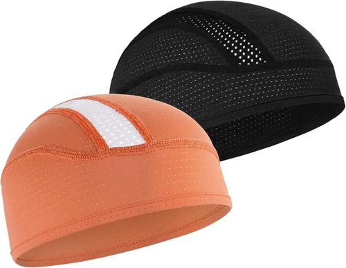 Vista 23 de Gorro con forro para casco de calavera, malla de enfriamiento para hombres y mujeres, se adapta debajo de los cascos