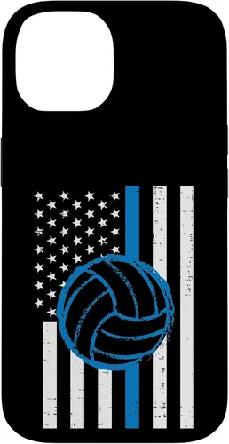 Vista 4 de US Flag Blue Line Volleyball Vintage Patriotic Police Cop Case for iPhone 17