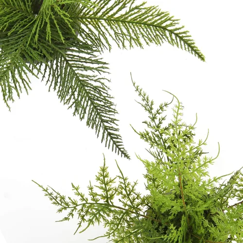 Vista 6 de Briful 2 plantas artificiales en maceta, plantas artificiales de helecho sintético, decoración de eucalipto, para interiores, hogar, oficina, baño