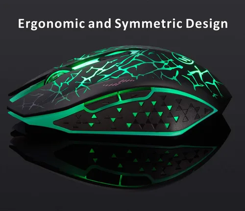 Vista 4 de TENMOS K6 - Mouse inalámbrico para juegos mouse óptico LED silencioso recargable con receptor USB 3 niveles de DPI ajustables y 6 botones compatible