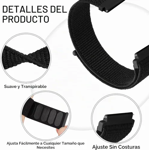 Vista 4 de Correa de repuesto para Garmin Vivoactive 4 Watch Bands/Garmin Forerunner 255/265/Forerunner 935/945, correas deportivas de nailon para Garmin Venu