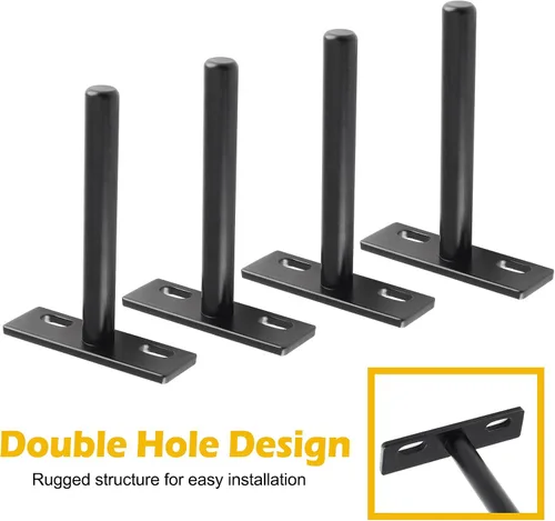 Vista 4 de Luomorgo 4 soportes de estante flotantes de 3 pulgadas, soporte de estante negro resistente, soporte de estante ciego oculto, soportes de estante