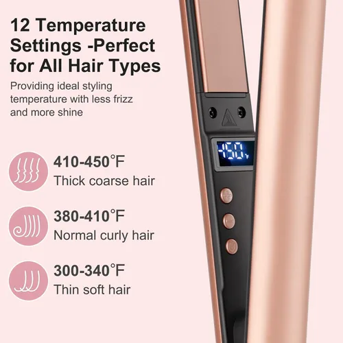 Vista 3 de Mini plancha plana, mini plancha de pelo de cerámica para cabello corto, rizos y flequillo, planchas planas pequeñas de doble voltaje para viajes