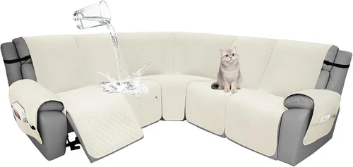 Vista 71 de Fundas de terciopelo 10% impermeables para sofá modular reclinable en forma de L, 1 pieza, fundas acolchadas para sofá reclinable esquinero, juego