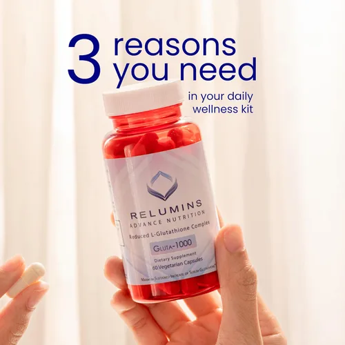 Vista 5 de Relumins Complejo de suplementos de L-glutatión – Resplandor interior para el día de la madre – Glutatión reducido avanzado de 1000 mg con ácido