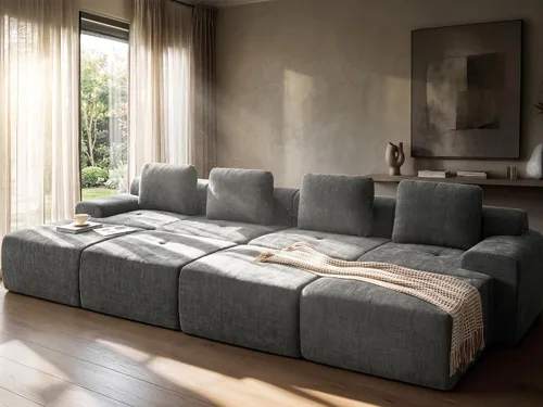 Vista 19 de Sofá de nube de gran tamaño en forma de U de 122 pulgadas, cómodos sofás modulares sin hueso para sala de estar, sofá modular con respaldo alto