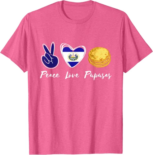 Vista 39 de Pupusas Lover Love Peace El Salvadaor Camiseta Comida Salvadoreña