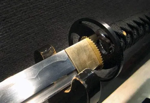 Vista 7 de Espada Katana japonesa hecha a mano de 41 pulgadas, hoja de espiga completa, acero al carbono 1095, espadas samurai