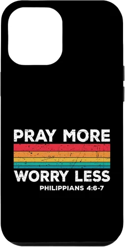 Vista 25 de iPhone 16 Faith Christians God Jesus Pray more worry less Case